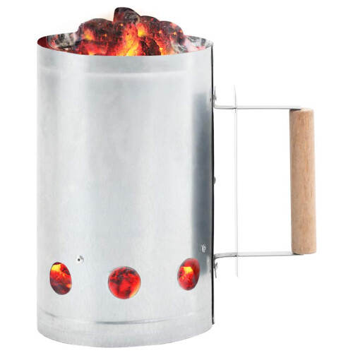 VidaXL vidaXL Charcoal Grill Chimney Starter Galvanised Steel Quick Fire Lighter 2