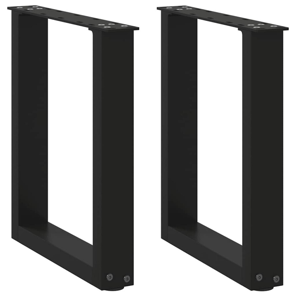 Vidaxl Coffee Table Legs U-Shaped 2 Pcs Black 28X(42-43) Cm Steel, Black - Image 2