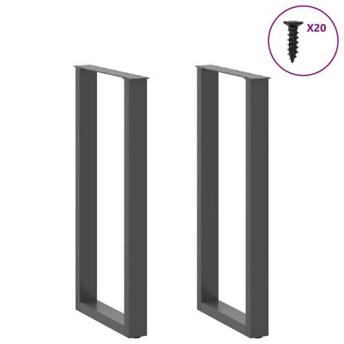 VidaXL vidaXL Bartischbeine U-Form 2 Stk. Anthrazit 40x(100-101) cm Stahl 2