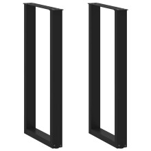 (black, 50 x (100-101) cm) vidaXL Coffee Table Legs Desk Legs Furniture Legs Bar Stand DIY U-Shaped Steel
