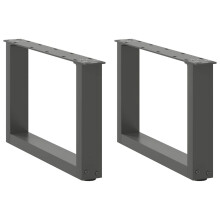 (anthracite, 50 x (30-31) cm) vidaXL Coffee Table Legs Desk Legs Furniture Legs Bar Stand DIY U-Shaped Steel