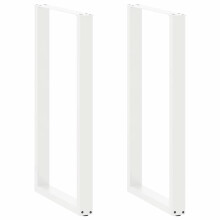 (white, 60 x (110-111) cm) vidaXL Coffee Table Legs Desk Legs Furniture Legs Bar Stand DIY U-Shaped Steel