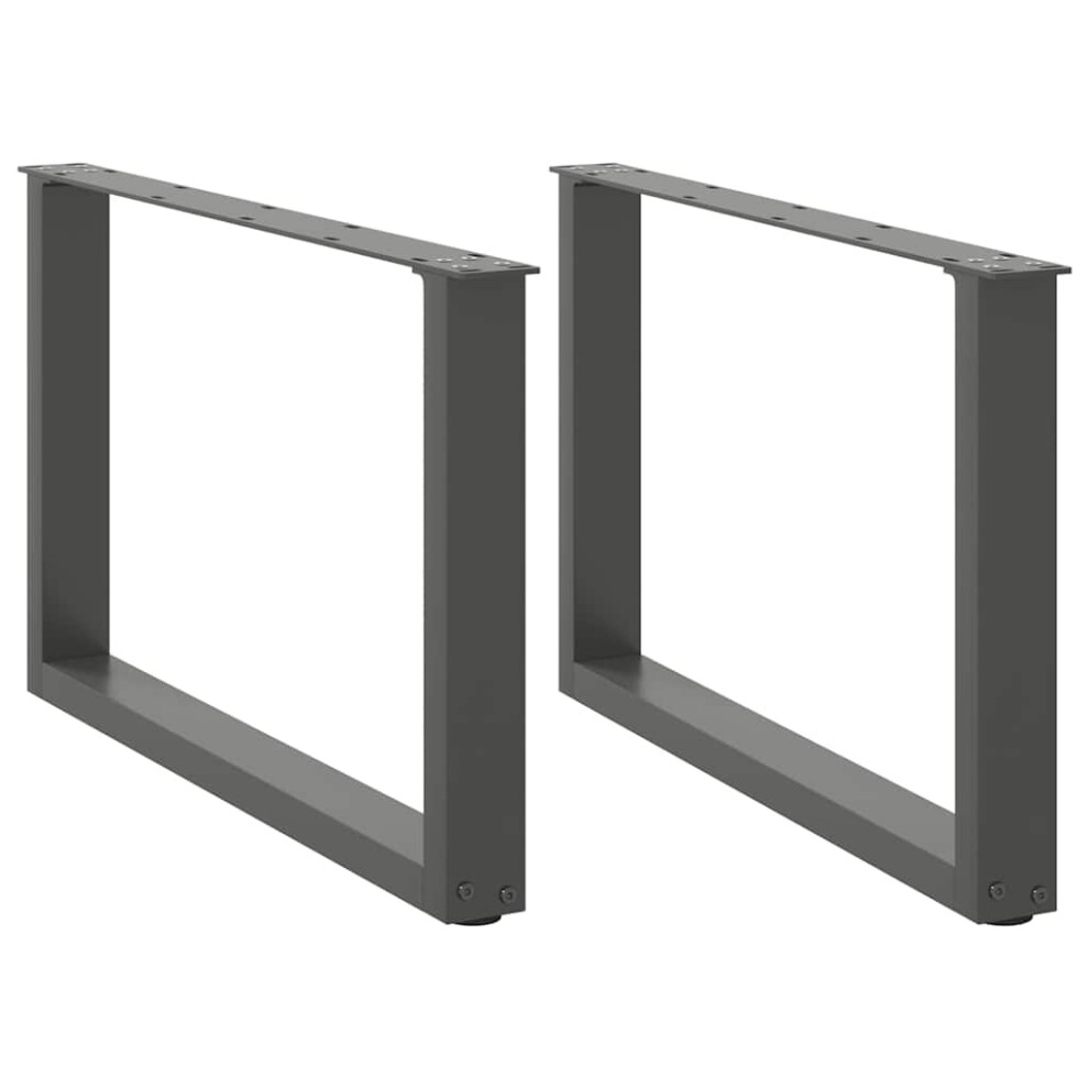Vidaxl (Anthracite, 70 X (42-43) Cm) Coffee Table Legs Desk Legs Furniture Legs Bar Stand Diy U-Shaped Steel