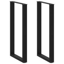 (black, 60 x (110-111) cm) vidaXL Coffee Table Legs Desk Legs Furniture Legs Bar Stand DIY U-Shaped Steel