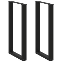 (black, 60 x (100-101) cm) vidaXL Coffee Table Legs Desk Legs Furniture Legs Bar Stand DIY U-Shaped Steel
