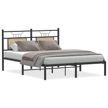 (sonoma oak, 137 x 190 cm) vidaXL Metal Bed Frame without Mattress double bed