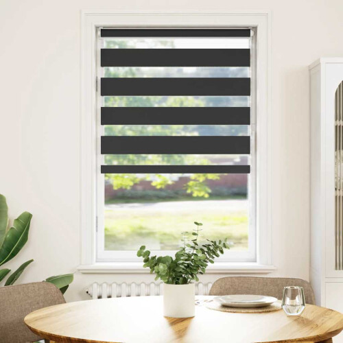 VidaXL vidaXL Doppelrollo Schwarz 90x100 cm Stoffbreite 85,9 cm Polyester 1