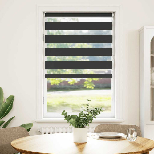 VidaXL vidaXL Doppelrollo Schwarz 80x100 cm Stoffbreite 75,9 cm Polyester 1