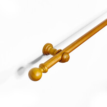 (300 cm, Aged Oak Traditional Ball) Lister Cartwright 28 mm Eyelet Wooden Curtain Pole Set Fixed Length Poles Classic & Durable Design with Finials
