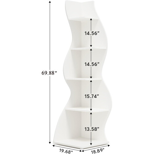 Tribesigns Tribesigns Corner Shelf 5-Tier Wall Corner Bookshelf, Corner Bookcase Storage Rack 2