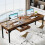 Tribesigns Bureau d'ordinateur double Tribesigns de 200 cm de long avec 2 tiroirs, bureau d'?criture, bureau 1