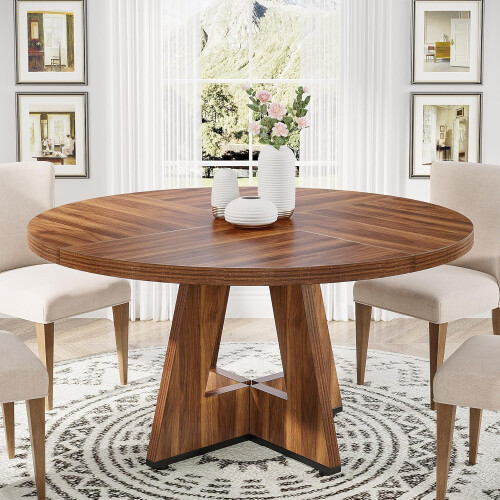 Tribesigns Tribesigns Dining Table Round Dining Table, Kitchen Table for Dining Room Living Room, 120 cm