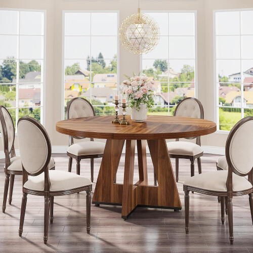 Tribesigns Tribesigns Dining Table Round Dining Table, Kitchen Table for Dining Room Living Room, 120 cm 1