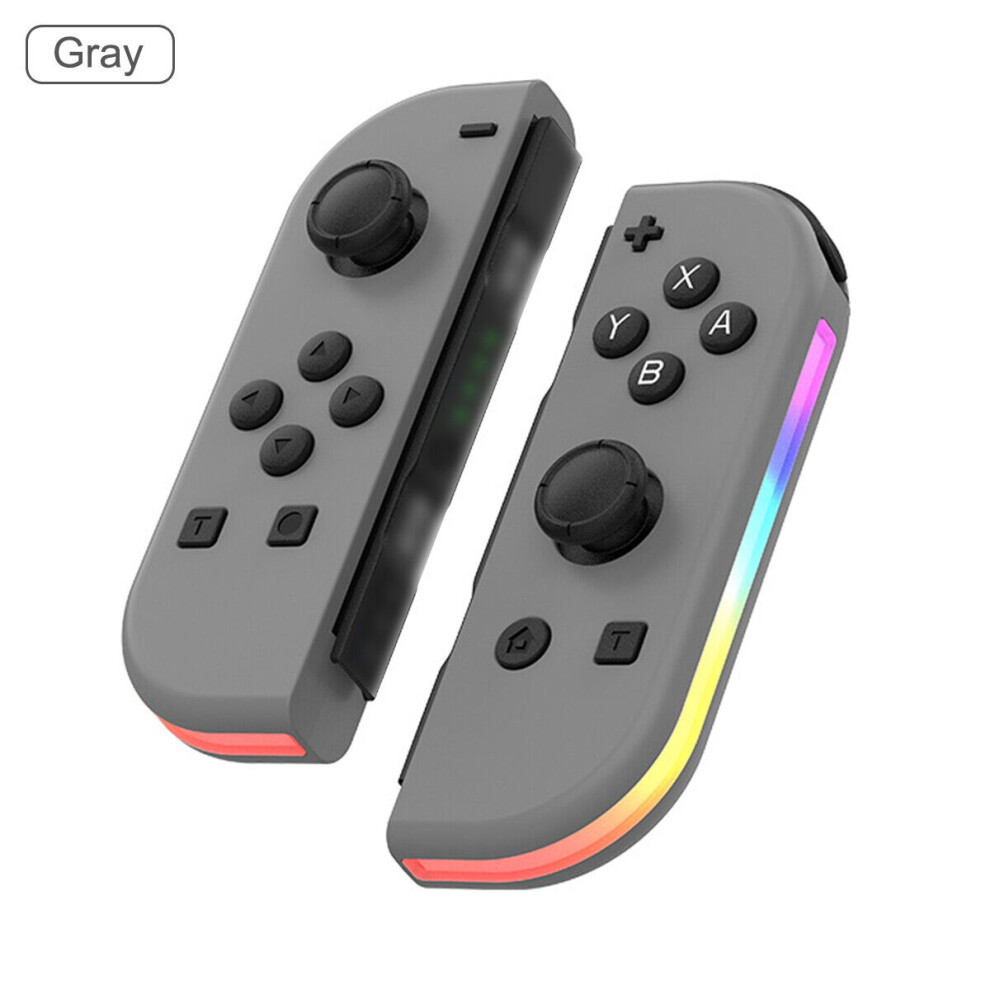 Vehhe ( With Led) For Nintendo Switch Joy Con Controller Left & Right Wireless Pair Gamepad Joypad Gray