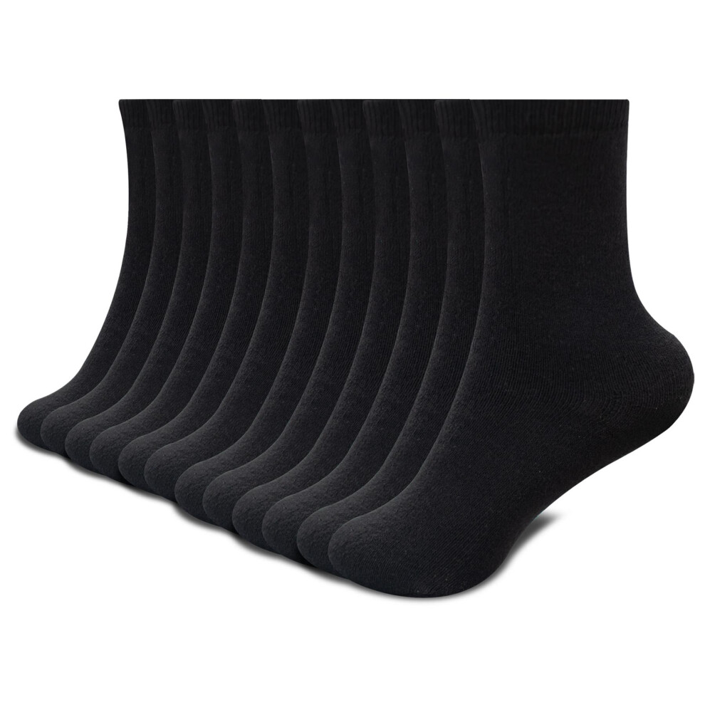 (11-14 Years (4-6), 6 Black) Kids Unisex 6 Pack Winter Warm Thermal Socks