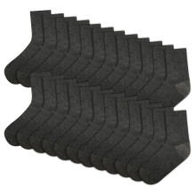 (10-14 Years (4-5.5), Charcoal) Kids Unisex Pack Of 12 Ankle School Cotton Socks