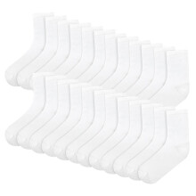 (10-14 Years (4-5.5), White) Kids Unisex Pack Of 12 Ankle School Cotton Socks