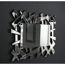 MirrorOutlet Large Modern Modern Hexagonal Venetian Mirror 2Ft7 X 3Ft10 (81cm X 122cm), Silver