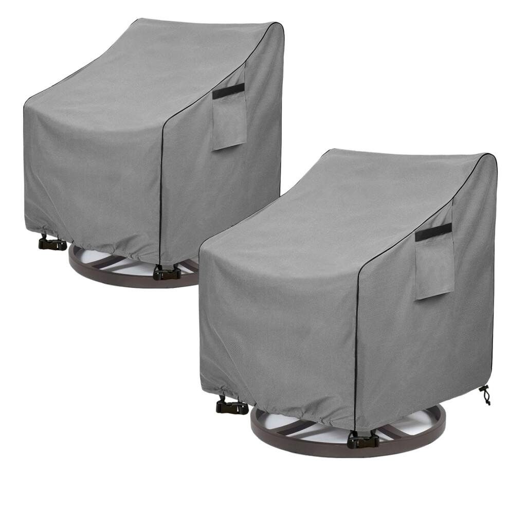Housses de chaise pivotante d'ext   rieur Okcool, lot de 2, imperm   ables, pour meubles de jardin (69,8 cm l x 82,5 cm P x 99,1 cm H), grises
