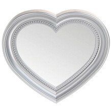 West5Products Heart Shaped Wall Hanging Mirror, Silver 45cm