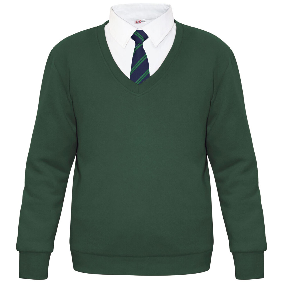 A2zkids (11-12 Years, Green) Adult Kids Unisex Single & 2 Pack V Neck Jumper
