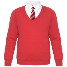 (5-6 Years, Red) Adult Kids Unisex Single & 2 Pack V Neck Jumper
