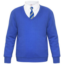 (3-4 Years, Royal Blue) Adult Kids Unisex Single & 2 Pack V Neck Jumper