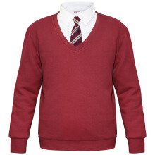 (9-10 Years, Wine) Adult Kids Unisex Single & 2 Pack V Neck Jumper