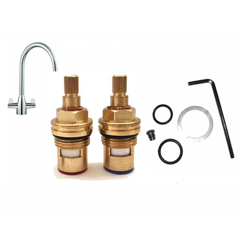 Tap Magician Franke Davos J Complete Repair Spares Kit - Spout O Ring Seals & Cartridge Valve Pair
