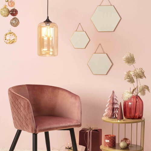 Set of 3 gold hexagonal mirrors 1