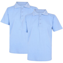 (15-16 Years, Sky Blue 2 Pack) Kids Boys T Shirts Summer Soft Plain Polo