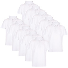 (15-16 Years, White 10 Pack) Kids Boys T Shirts Summer Soft Plain Polo