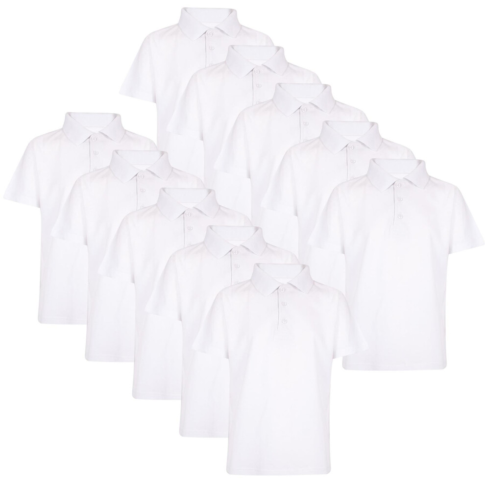 A2zkids (15-16 Years, White 10 Pack) Kids Boys T Shirts Summer Soft Plain Polo