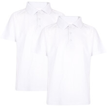 (13-14 Years, White 2 Pack) Kids Boys T Shirts Summer Soft Plain Polo