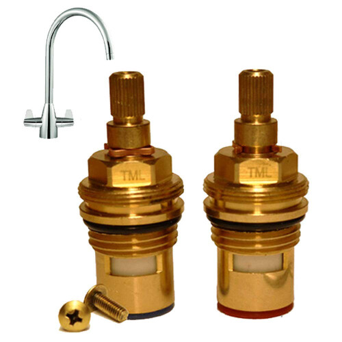 Franke Davos J Tap Cartridge compatible Pair (Supplied with Solid Brass Screws)