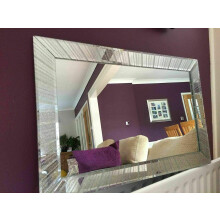 Biznest Sparkle Glitter Mirror Bedroom Bathroom Hallway Silver 60X40Cm Best Gift