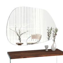Gozos Modern Industrial Marzagon Mirror - Wall Mirror with Clear Rear Glass and Mounting Hardware Included - Dimensions 75 x 55 x 2.2cm - Asymmetric