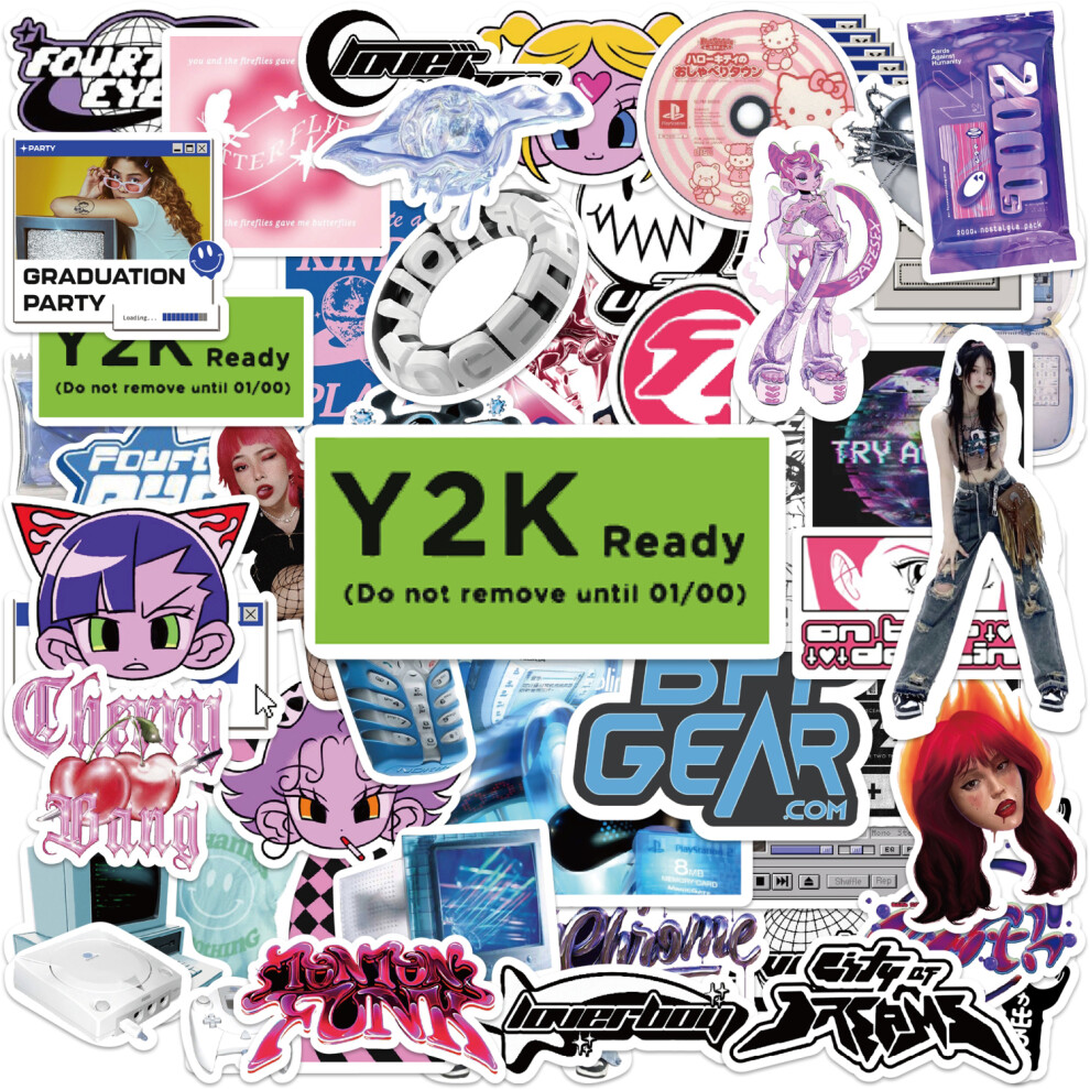 (50pcs) 10/50PCS VSCO Y2K Stickers Girls 90s Harajuku Style Vintage Stickers Decal Cute Aesthetic Decal Laptop Graffiti Suitcase Kid Toy