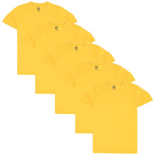 (5-6 Years, Yellow) Kids Unisex Pack Of 5 Plain PE School T Shirts