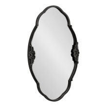 Kate and Laurel Novella Vintage Glam Ornate Mirror, 30 x 18, Black, Traditional Baroque Wall Mirror for Use as Decorative Bathroom Mirror or Fireplace