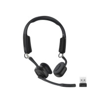 SHOKZ OpenMeet UC Bone Conduction Headset with USB-A adapter, Open-Ear Bluetooth Headphones with Noise Cancelling Mic, Wireless Earphones for Work,