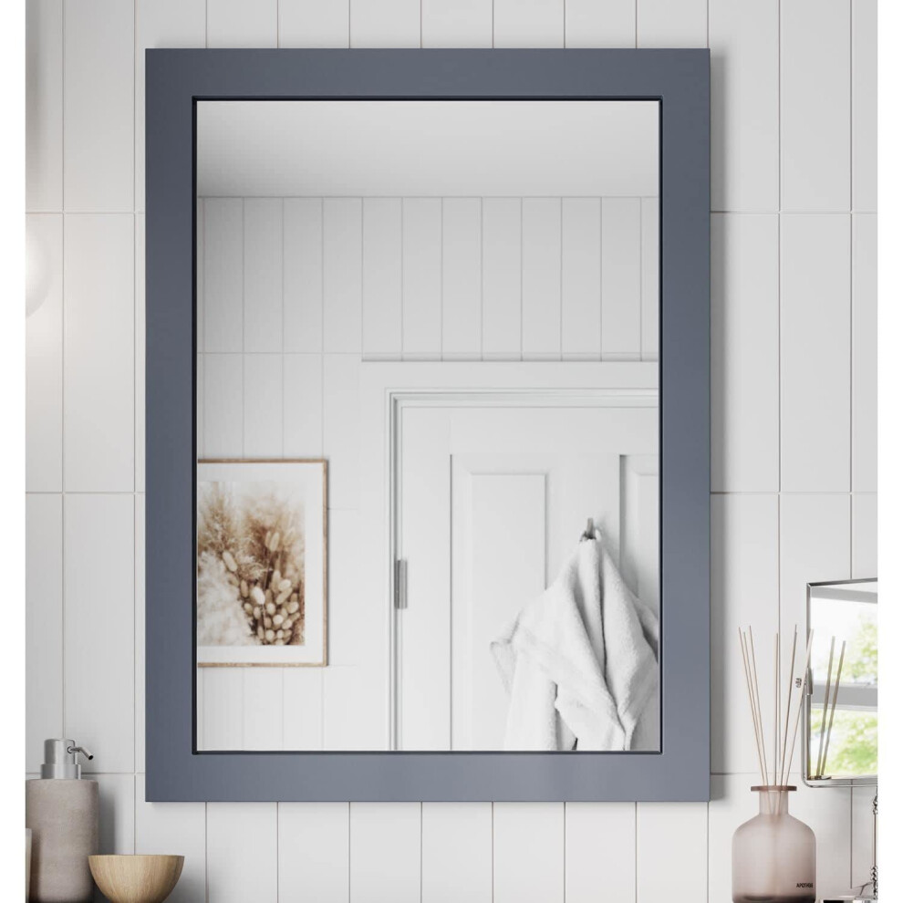 Artis? 600 x 800mm Bathroom Mirror Gloss Grey Wood Framed Vanity Mirrors Wall Mounted Mirrored, Rectangular-image-OPC-PG9DJPD-NEW