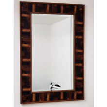 DEENZ Large Antique Wall Mirror Living Room Hall 90X60cm - Brown Bricks Style Frame