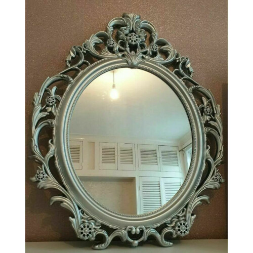 DEENZ New Beautiful Baroque Wall Mirror Silver Chic Mirror Home Decor 62X49Cm 1