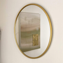 Darthome Ltd Industrial Silver Gold Round Frame Home Bathroom Glass Wall Vanity Mirror Large