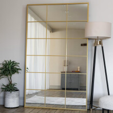 J?b? Ky? Full Length Gold Mirror - 200cm x 120cm home | Large Rectangle Modern Wall & Standing Mirror with Lattice Design for Bathroom, Bedroom, or