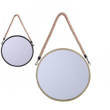 Urban Living Wall Hanging Mirror Round Hessian Rope Black Or Gold Natural Boho Sanctuary