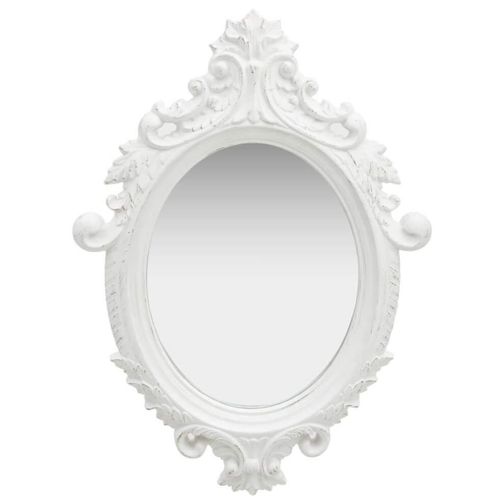 vidaXL Wall Mirror Hanging Mirror Bathroom Mirror Garderobe Mirror Antique Mirror Retro Mirror Wardrobe Mirror Home Castle Style White