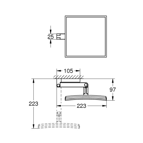 Grohe GROHE Selection Cube Shaving Mirror Chrome 40808000 1