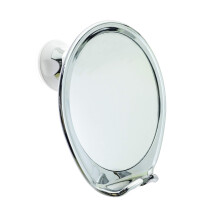 JiBen Fogless Shower Mirror with Power Locking Suction Cup Built-in Razor Hook and 360 Degree Rotating Adjustable Arm Personal Fog Free Bathroo